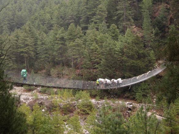 One of the many suspension bridges on the way to Namche.